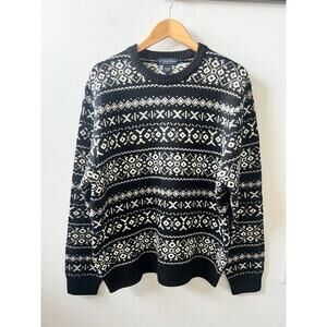 Brooks Brothers wool/cashmere black and white sweater men's size Large